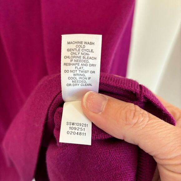 J. Jill Women Purple Fuchsia long sleeve crew neck knit tunic sweater LG EUC! - Picture 2 of 9
